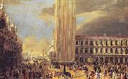 Luca Carlevarijs St. Mark's Square with Charlatans Sweden oil painting artist